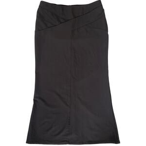 Y2K Bisou Bisou Black Flare Maxi Skirt Size 14 Goth